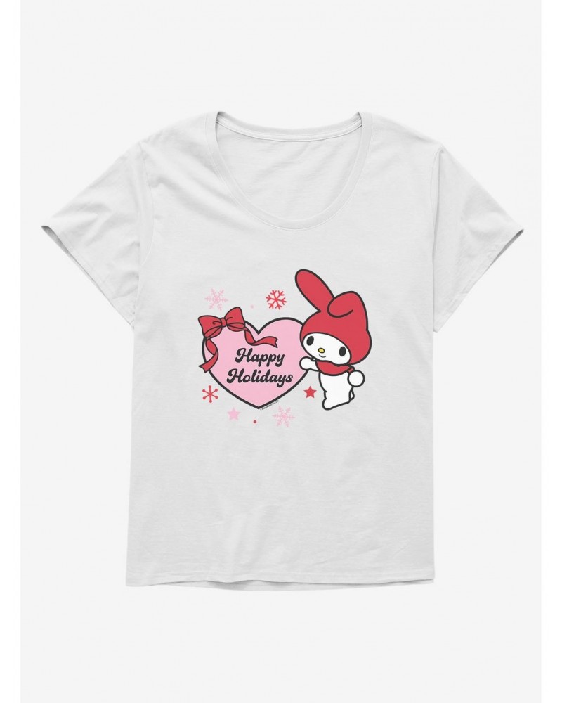 My Melody Happy Holidays Heart Girls T-Shirt Plus Size $7.18 T-Shirts