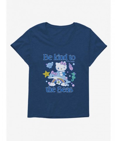 Hello Kitty Be Kind To The Seas Girls T-Shirt Plus Size $9.57 T-Shirts