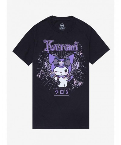 Kuromi Lace Heart Boyfriend Fit Girls T-Shirt $7.97 T-Shirts