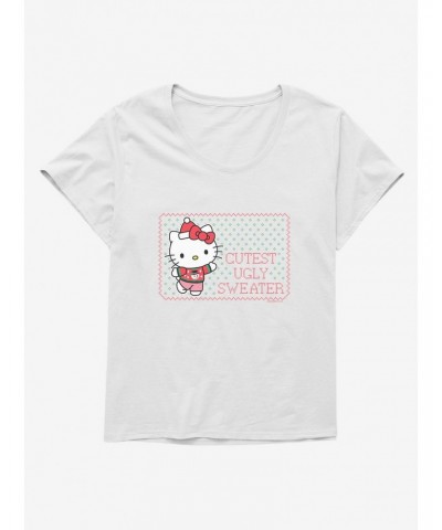 Hello Kitty Cutest Ugly Christmas Girls T-Shirt Plus Size $10.52 T-Shirts