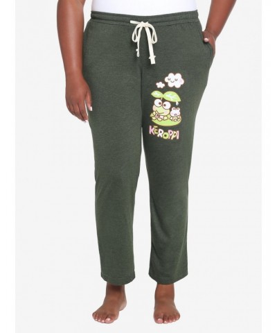 Keroppi Clouds Green Pajama Pants Plus Size $8.52 Pants