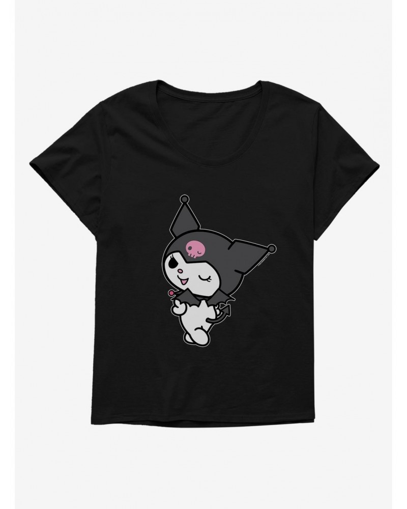 Kuromi Turning Wink Girls T-Shirt Plus Size $11.10 T-Shirts