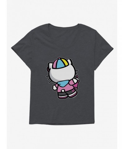 Hello Kitty Spray Can Back Girls T-Shirt Plus Size $11.56 T-Shirts