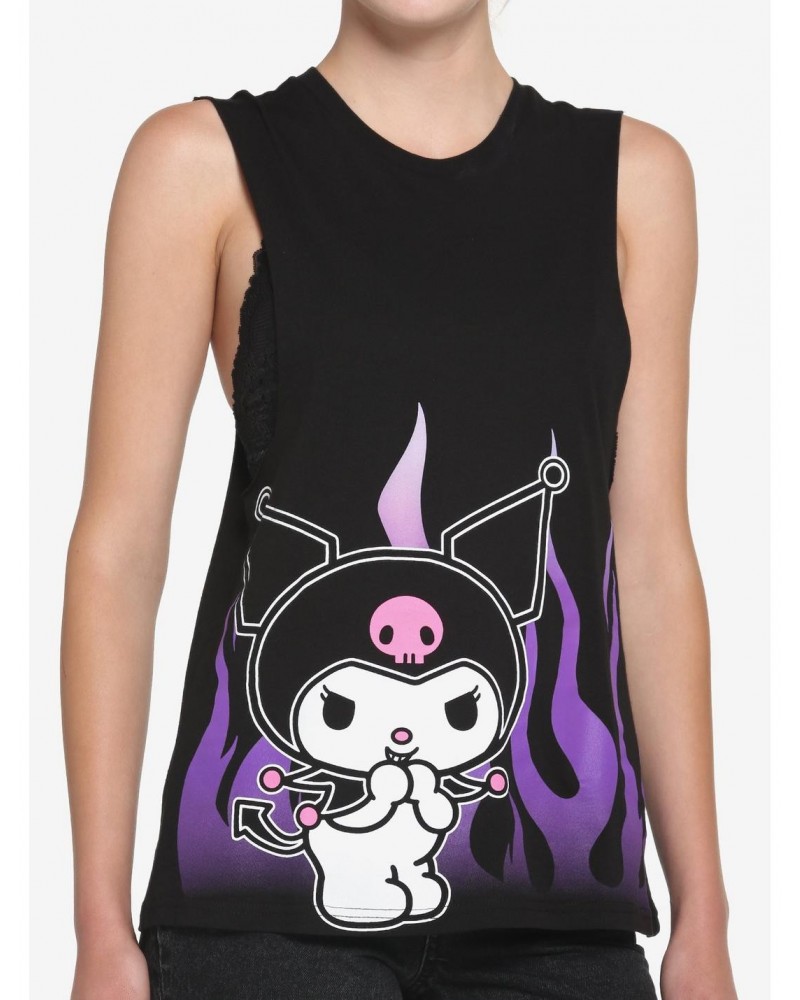 Kuromi Purple Flames Girls Muscle Tank Top $9.10 Tops