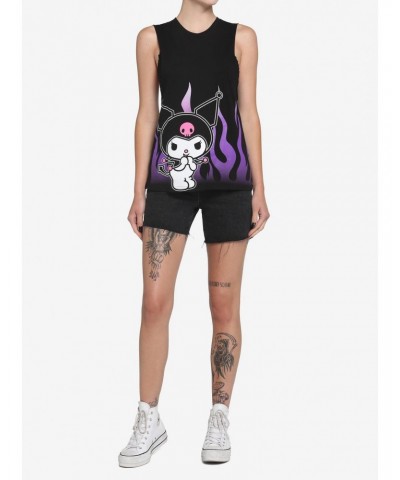 Kuromi Purple Flames Girls Muscle Tank Top $9.10 Tops