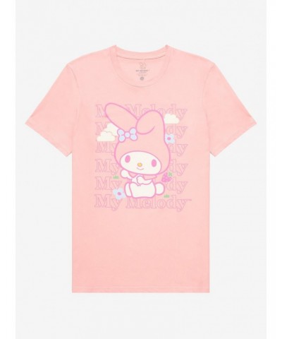 My Melody Flowers Boyfriend Fit Girls T-Shirt $8.96 T-Shirts