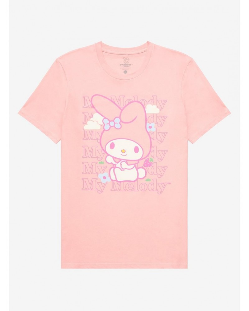 My Melody Flowers Boyfriend Fit Girls T-Shirt $8.96 T-Shirts