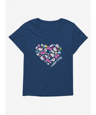 Hello Kitty Jungle Paradise Spotted Heart Girls T-Shirt Plus Size $7.86 T-Shirts