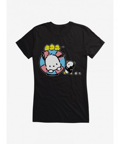 Pochacco Swimming With Friends Girls T-Shirt $8.57 T-Shirts