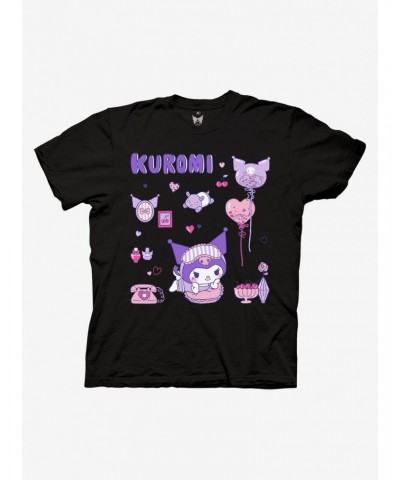 Kuromi Sleepover Boyfriend Fit Girls T-Shirt $7.97 T-Shirts