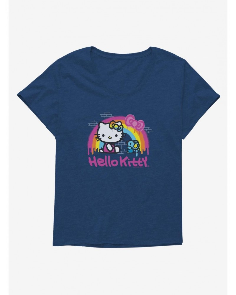 Hello Kitty Rainbow Graffiti Girls T-Shirt Plus Size $8.79 T-Shirts