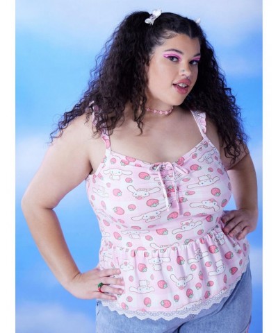 Cinnamoroll Strawberry Gingham Peplum Girls Cami Plus Size $12.63 Cami