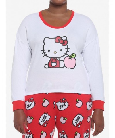 Hello Kitty Apple Girls Skimmer Long-Sleeve Pajama Top Plus Size $16.42 Tops