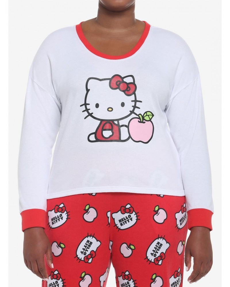 Hello Kitty Apple Girls Skimmer Long-Sleeve Pajama Top Plus Size $16.42 Tops