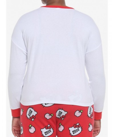 Hello Kitty Apple Girls Skimmer Long-Sleeve Pajama Top Plus Size $16.42 Tops