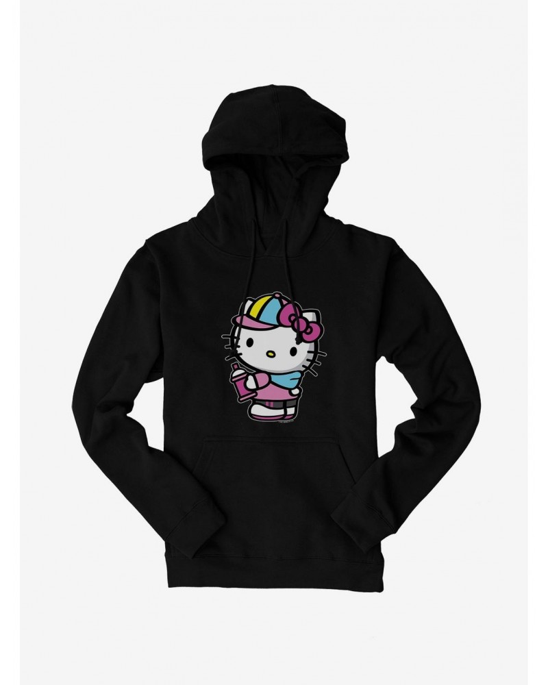 Hello Kitty Spray Can Side Hoodie $10.78 Hoodies