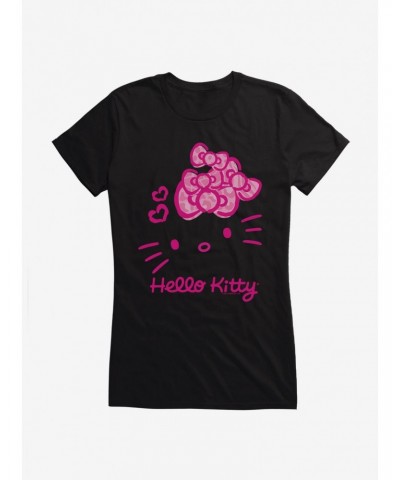 Hello Kitty Jungle Paradise Pink Logo Girls T-Shirt $5.98 T-Shirts