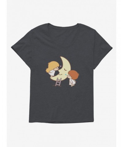 Little Twin Stars Moon Kisses Girls T-Shirt Plus Size $10.05 T-Shirts