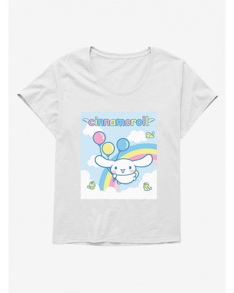 Cinnamoroll Balloons And Rainbow Girls T-Shirt Plus Size $8.09 T-Shirts