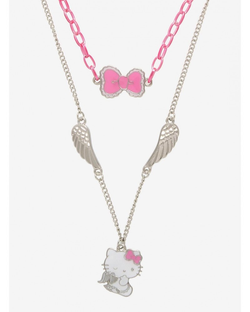 Hello Kitty Pink Chain & Wings Layered Necklace $3.60 Necklaces