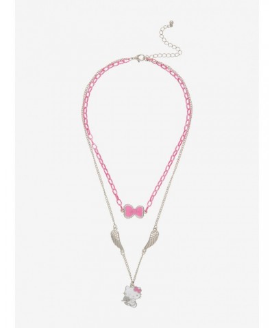 Hello Kitty Pink Chain & Wings Layered Necklace $3.60 Necklaces