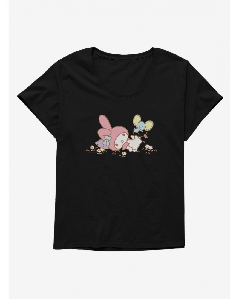 My Melody Outside Adventure With Flat Girls T-Shirt Plus Size $10.17 T-Shirts