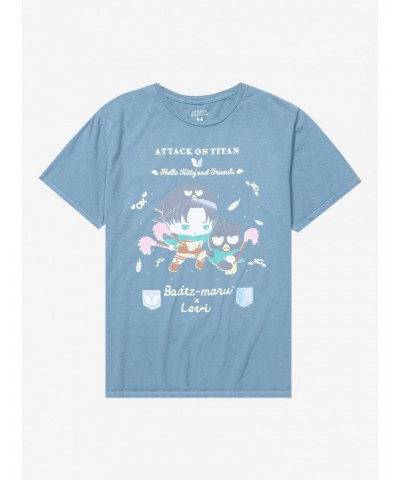 Attack On Titan X Hello Kitty And Friends Badtz-Maru & Levi T-Shirt $6.94 T-Shirts