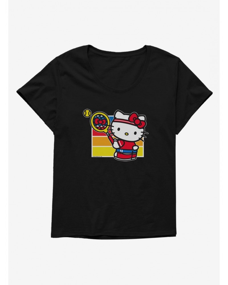 Hello Kitty Color Tennis Serve Girls T-Shirt Plus Size $11.33 T-Shirts