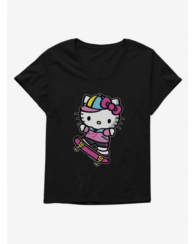 Hello Kitty Skateboard Girls T-Shirt Plus Size $7.63 T-Shirts